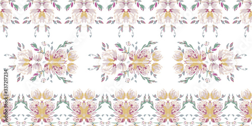 Vintage flower native pattern. Abstract ornate bohemian element. Folk american flowers. Print flower.