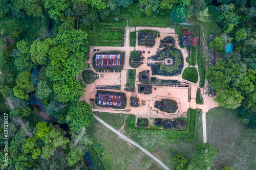 My Son Sanctuary is a large complex of religious relics comprises Cham architectural works. A UNESCO world heritage site in Quang Nam, Vietnam.  Located about 30 km west of Hoi An ancient town. photo