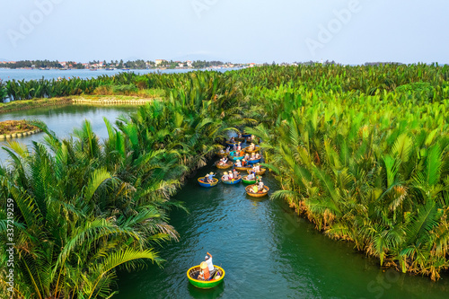 Aerial view, tourists from China, Korea, America and Russia are relax and exp...