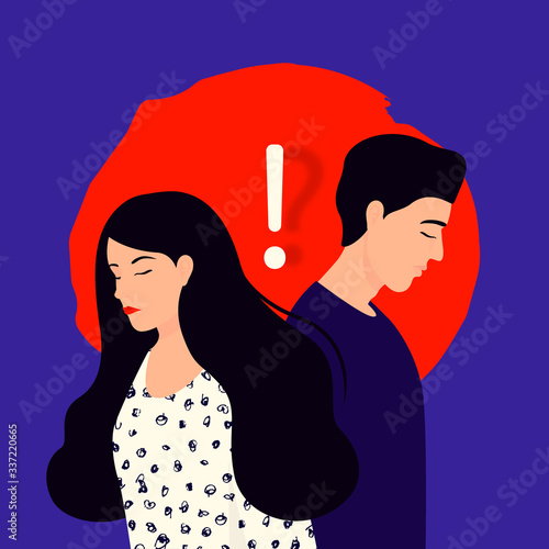 man and woman couple in love vector illustration