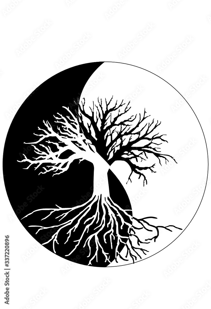 Yinyang tree of life Stock Vector Adobe Stock