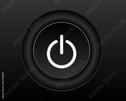 White power icon Vector Illustration isolated on black background. 3D EPS10