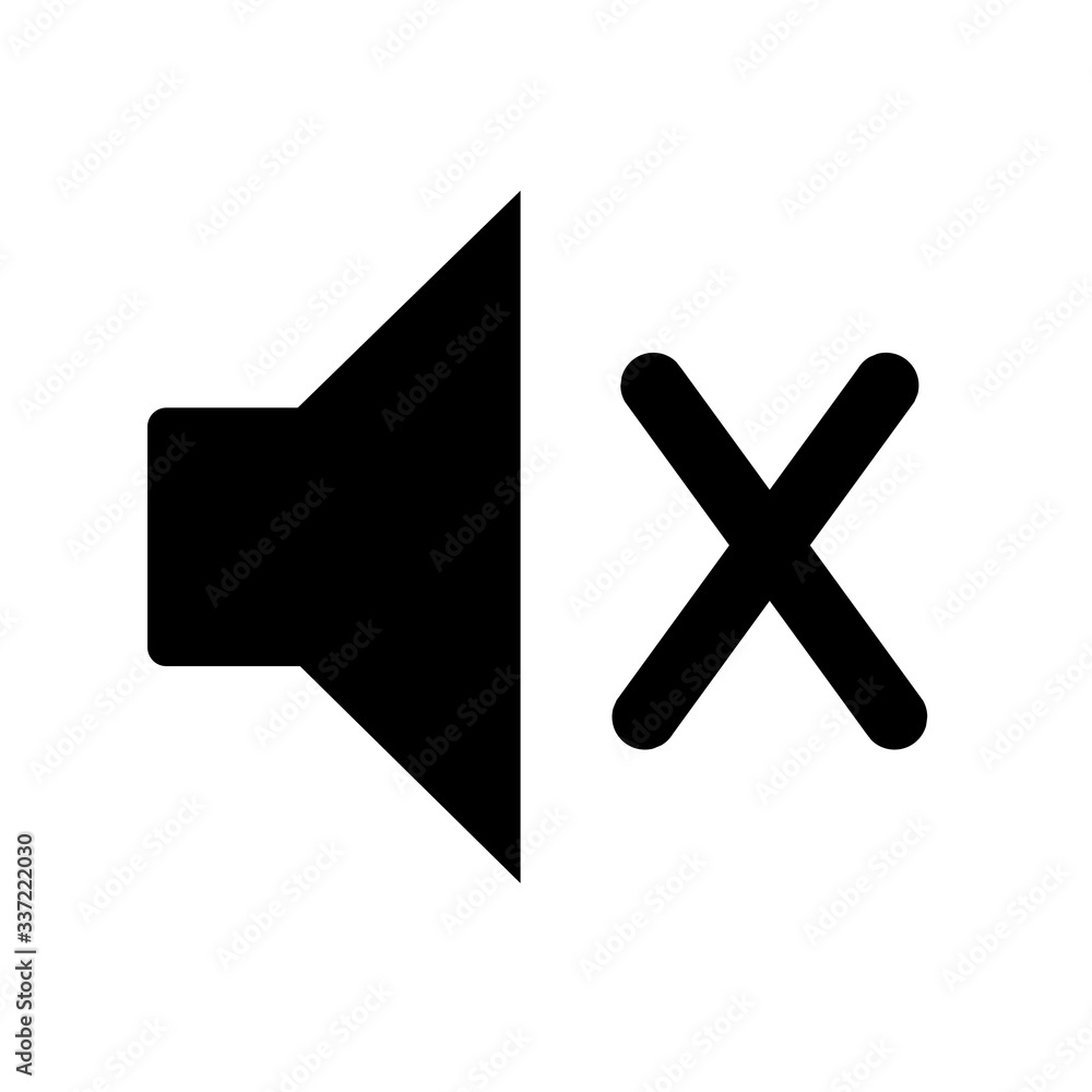 Black audio speaker mute volume or music speaker volume on line art icon isolated on white backgeound with shadow for apps and websites. Vector illustration EPS10 Black audio speaker mute volume or music speaker volume on line art icon isolated on white backgeound with shadow for apps and websites. Vector illustration EPS10