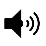 Black audio speaker volume or music speaker volume on line art icon isolated on white backgeound for apps and websites. Vector illustration EPS10