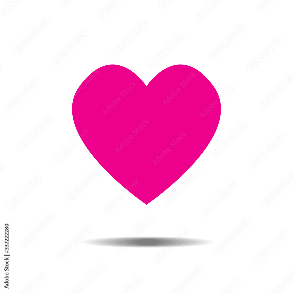 Pink heart Icon Vector. Love symbol. Valentine's Day sign, emblem isolated on white background with shadow, Flat style for graphic and web design, logo. EPS10 pictogram Pink heart Icon Vector. Love symbol. Valentine's Day sign, emblem isolated on white background with shadow, Flat style for graphic and web design, logo. EPS10 pictogram