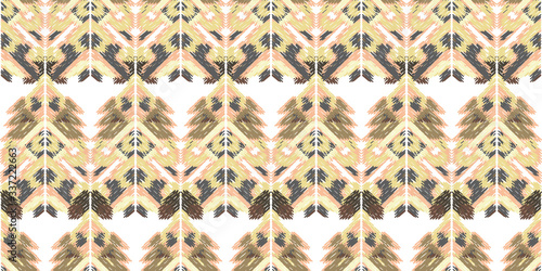 Drapery curves pagan tripe seamless pattern. Indian old surface background. Vector ornament