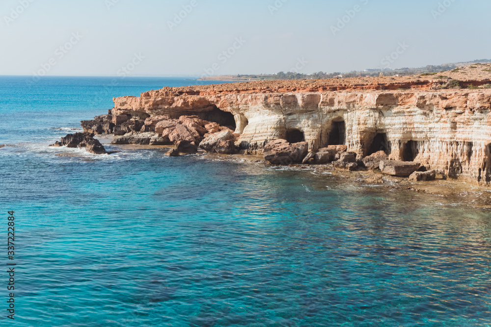 Sea shore of Mediterranean sea at the south coast of Cyprus.