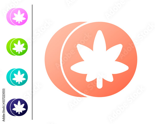 Coral Herbal ecstasy tablets icon isolated on white background. Set color icons. Vector Illustration