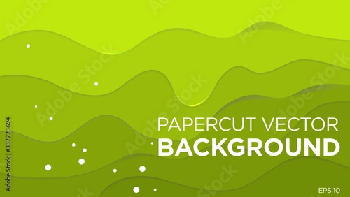 Green gradient abstract paper cut background for promotion and presentation your business