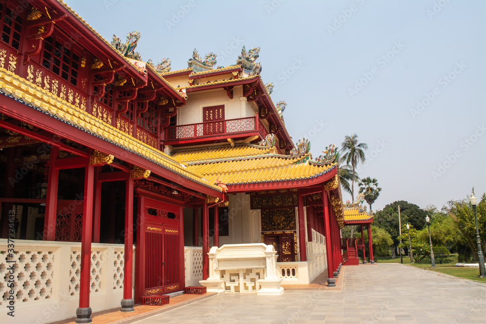 Phra Thinang Wehart Chamrun in Bang Pa-In Royal Palace or the Summer Palace that is a palace complex formerly used by the Thai kings in Ayutthaya Province Thailand. Phra Thinang Wehart Chamrun in Bang Pa-In Royal Palace or the Summer Palace that is a palace complex formerly used by the Thai kings in Ayutthaya Province Thailand.