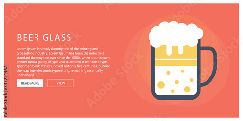 beer glass celebration party flat icon design