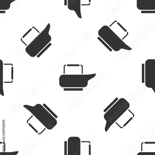 Grey Bedpan icon isolated seamless pattern on white background. Toilet for bedridden patients. Vector Illustration