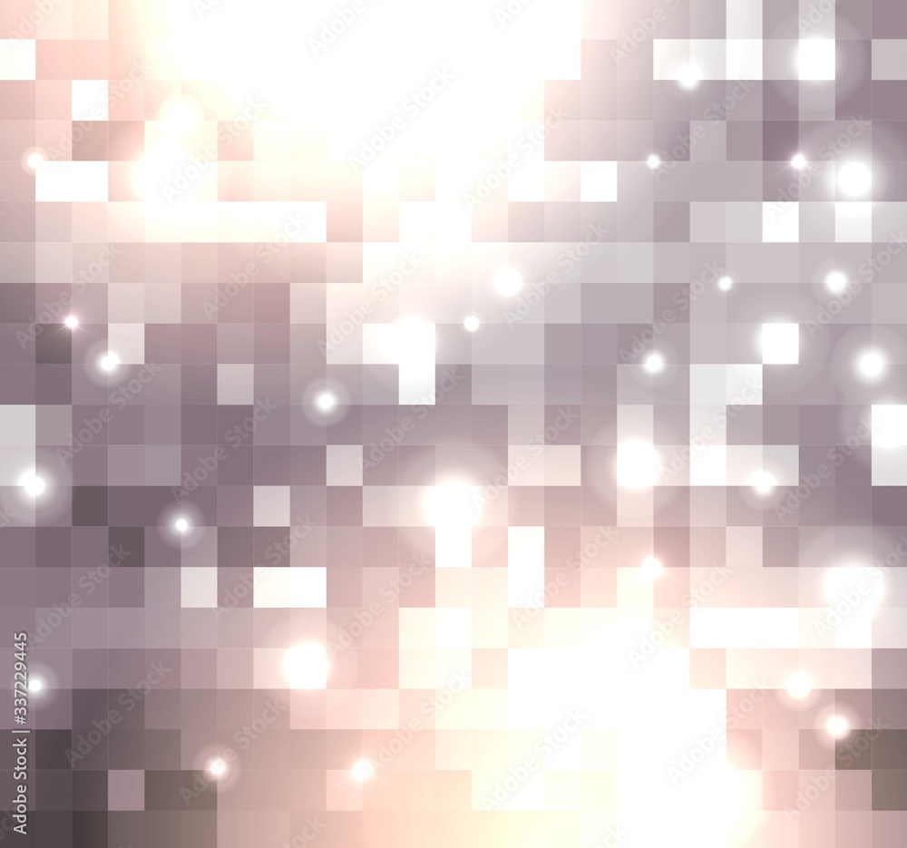 Silver crystal pixel abstract background. Glitter texture. Festive template.