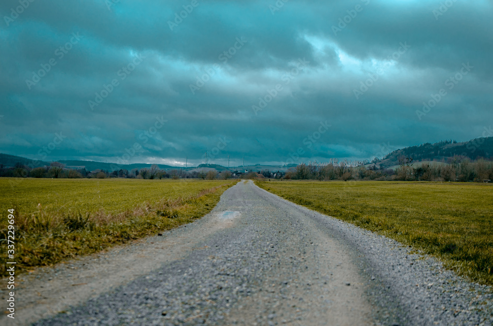 Fototapeta premium Langer Weg in der Natur