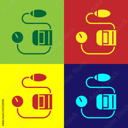 Pop art Blood pressure icon isolated on color background. Vector Illustration
