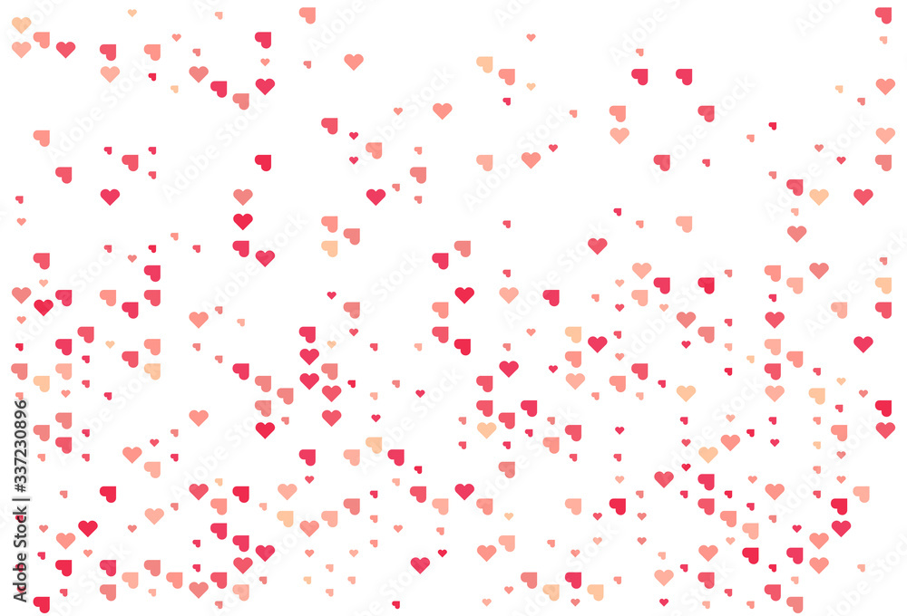 Randomly scattered red heart vector, Love heart vector, Color illustration for or wedding invitation background party design, Vector illustration.