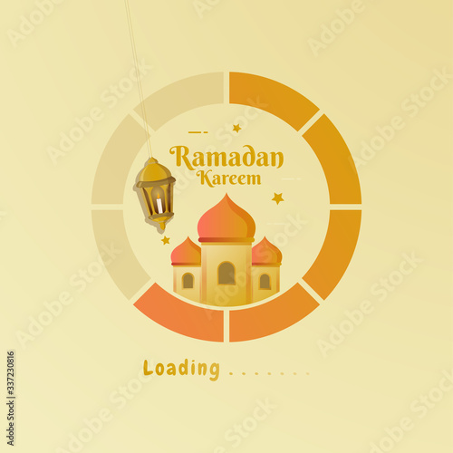 Ramadan Kareem loading concept for Islamic greeting post
