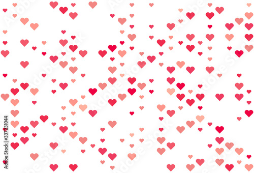 Randomly scattered red heart vector  Love heart vector  Color illustration for or wedding invitation background party design  Vector illustration.