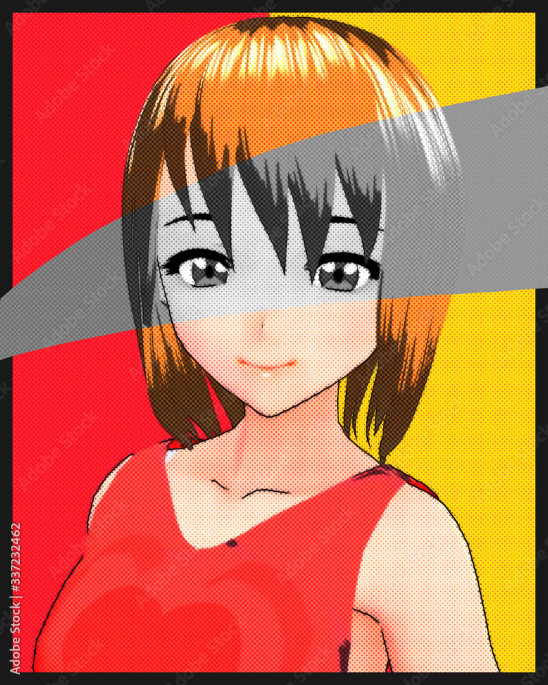 Anime Girl Cartoon Character Japanese Girl with Comic Effect with a smile and Background it's Anime Manga Girl from Japan Anime Girl Cartoon Character Japanese Girl with Comic Effect with a smile and Background it's Anime Manga Girl from Japan