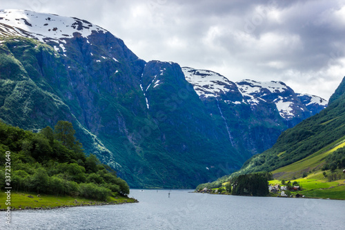 clouds over Naeroyfjord in Western Norway