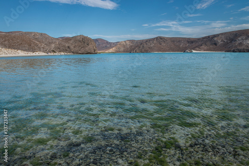 The beautiful bay of La Paz by the sea of cortes in the Baja peninsula, Baja California Sur State. MEXICO