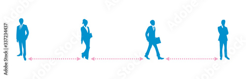 Social distancing set of icons
