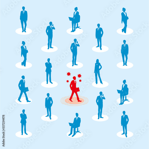 Social distancing set of icons