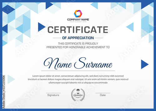 Vector modern illustration detailed gold certificate
