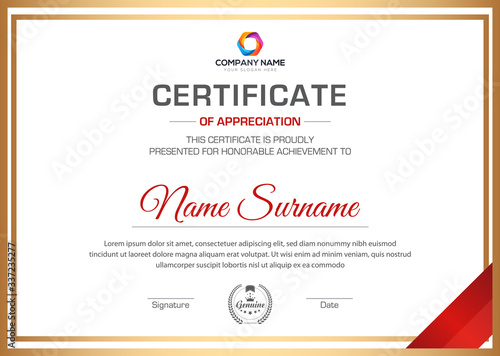 Vector vertical diploma template line