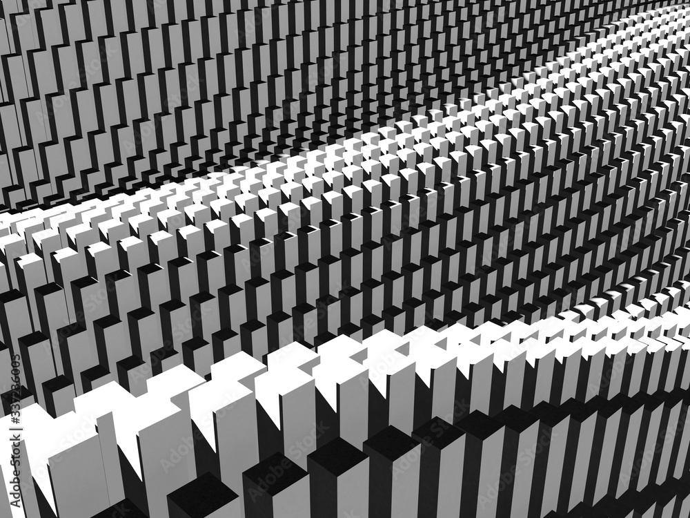 Fototapeta premium Dark silver cubes. Abstract metallic background. Modern design