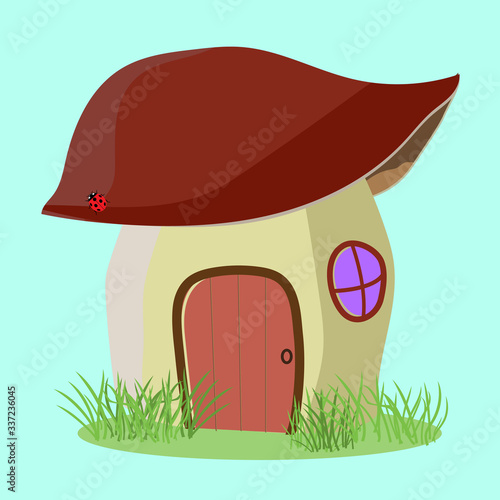 Fantasy house for fairy-tale characters in the style cartoons, vector illustration
