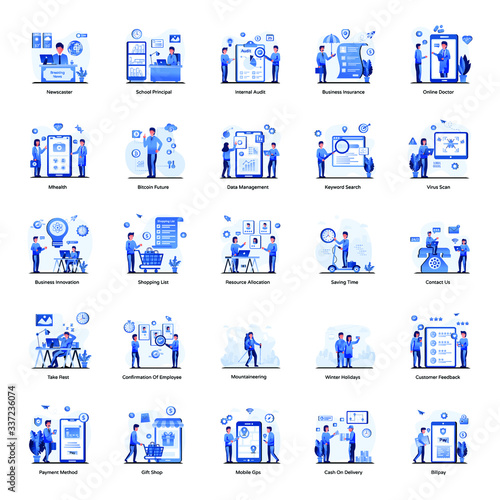 Business Promotion and Marketing Flat Illustrations Pack 