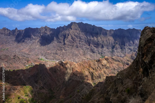Mountains landscape panoramic view in Santo Antao island, Cape Verde © daboost