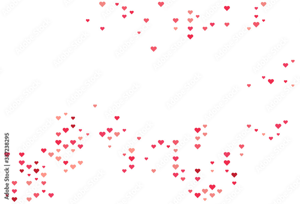 colorful Randomly scattered red heart vector, Love heart vector, editable vector clip art. suitable Color illustration for or wedding invitation background party design, Vector illustration.