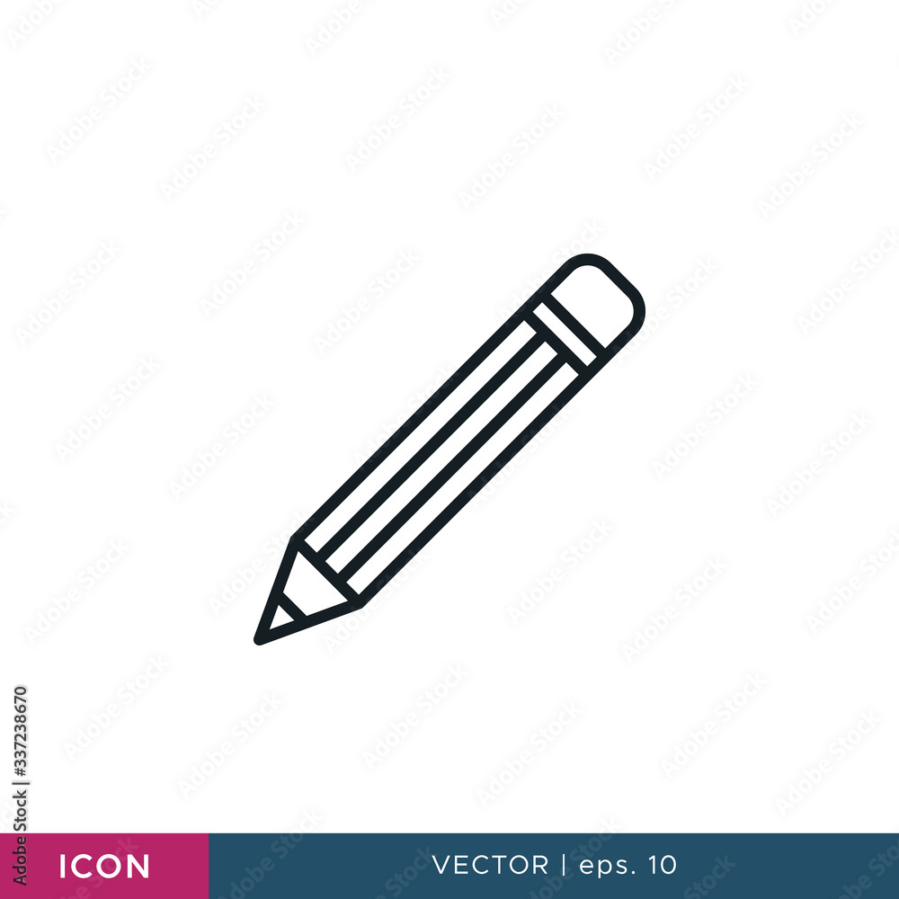 Pencil icon vector design template. Editable stroke