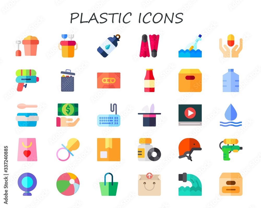 plastic icon set plastic icon set