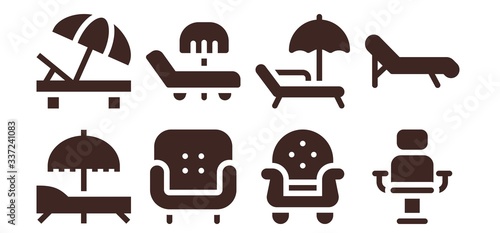 Modern Simple Set of recliner Vector filled Icons