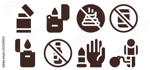 prohibited icon set