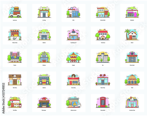 Pack Of Architecture Flat Icons 