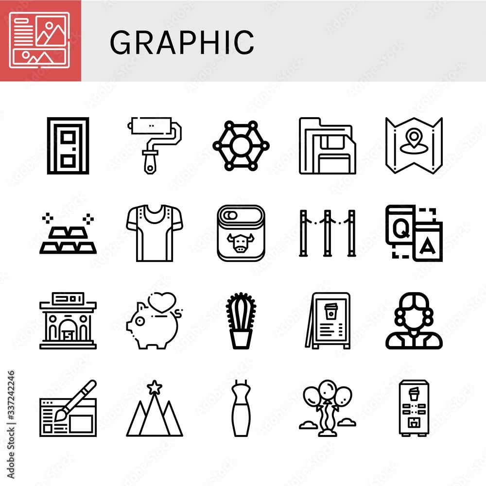 Set of graphic icons Set of graphic icons
