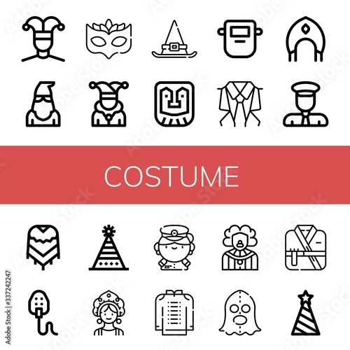 costume simple icons set