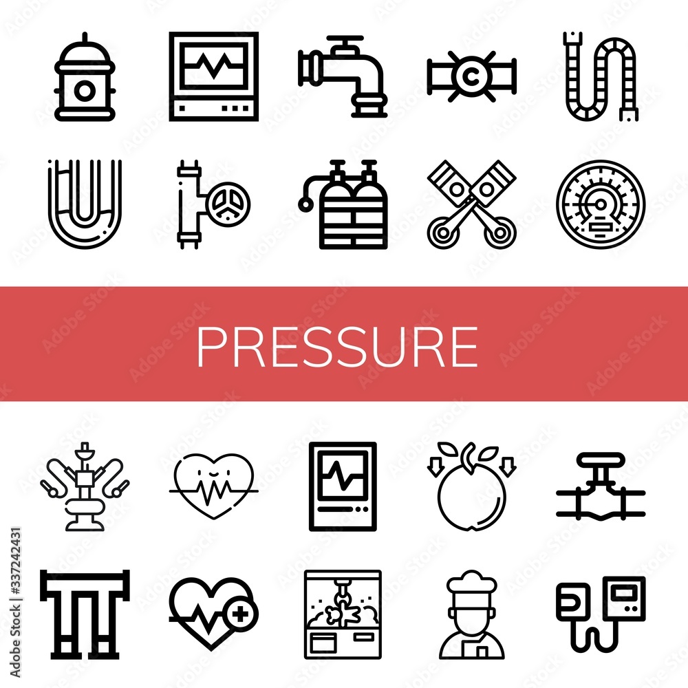pressure simple icons set