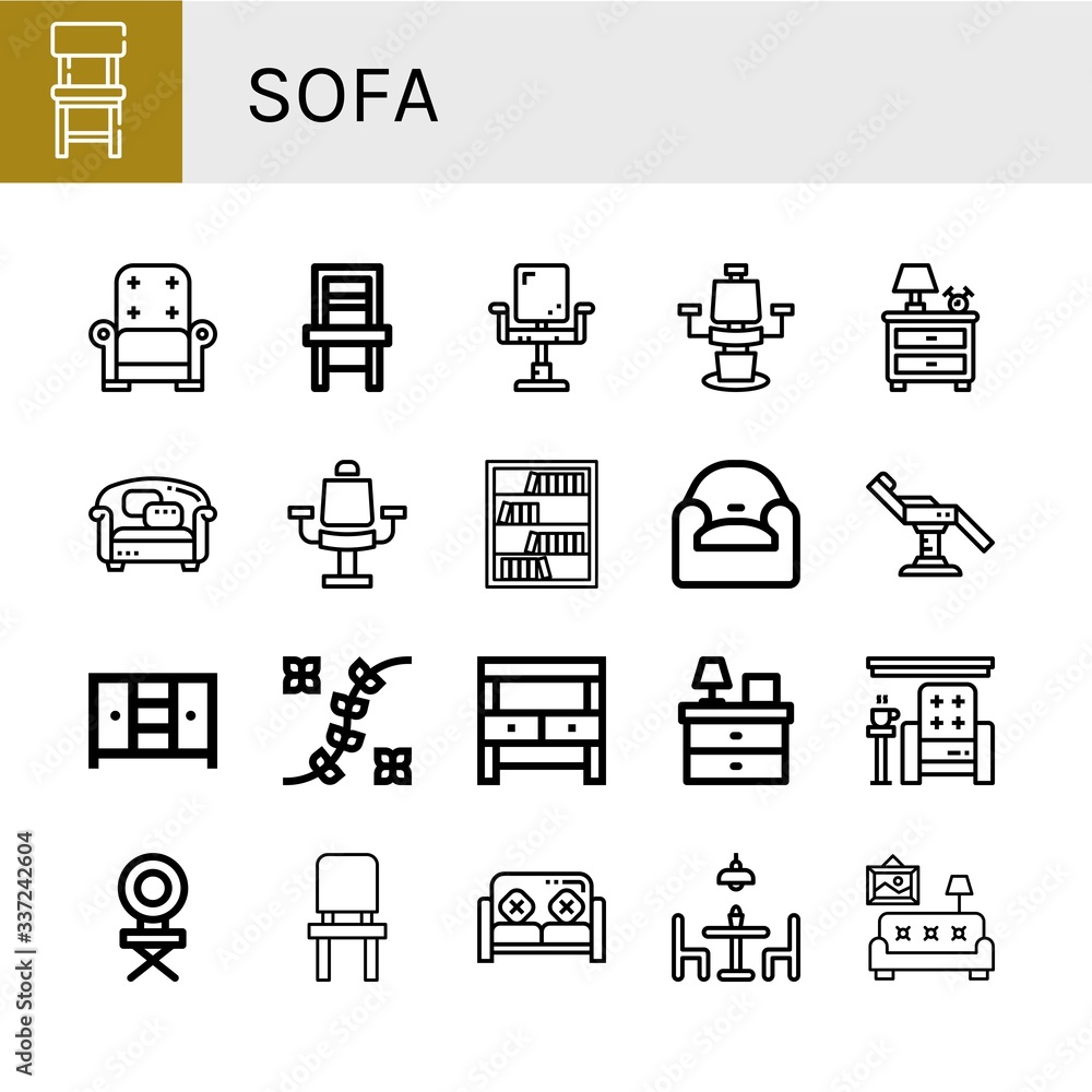 sofa simple icons set sofa simple icons set