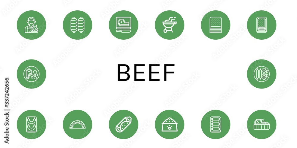 Set of beef icons Set of beef icons
