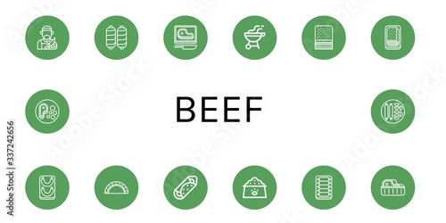 Set of beef icons