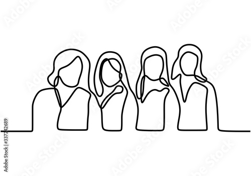 Group of woman continuous o...