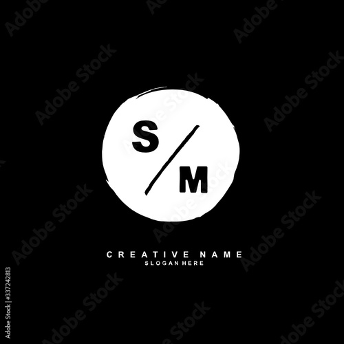 S M SM Initial logo template vector. Letter logo concept