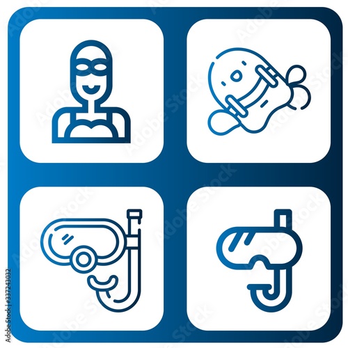 Set of goggles icons