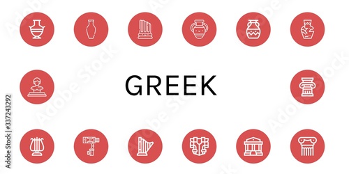 Set of greek icons