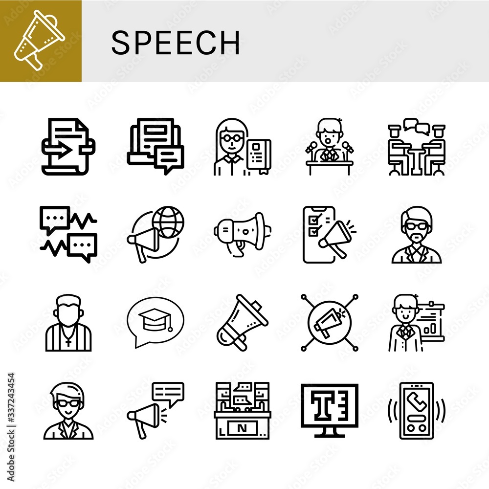 Set of speech icons